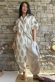 Mika Flower & Stripe Duster Shirt Stone